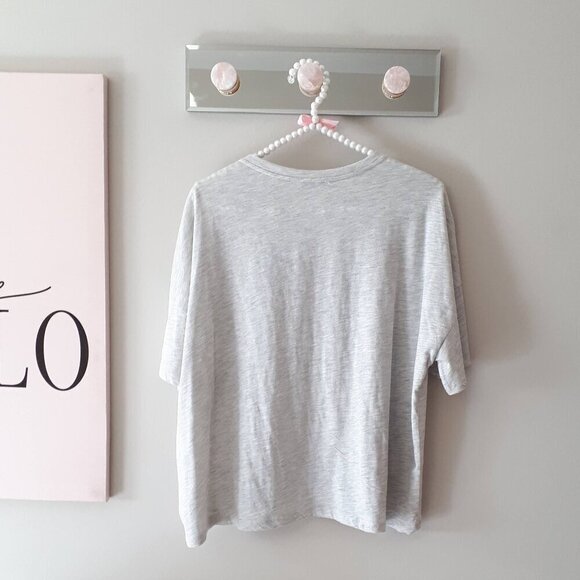 EUC Zara heather grey short sleeve t-shirt w/ sequins & painted accents, L - Picture 13 of 14